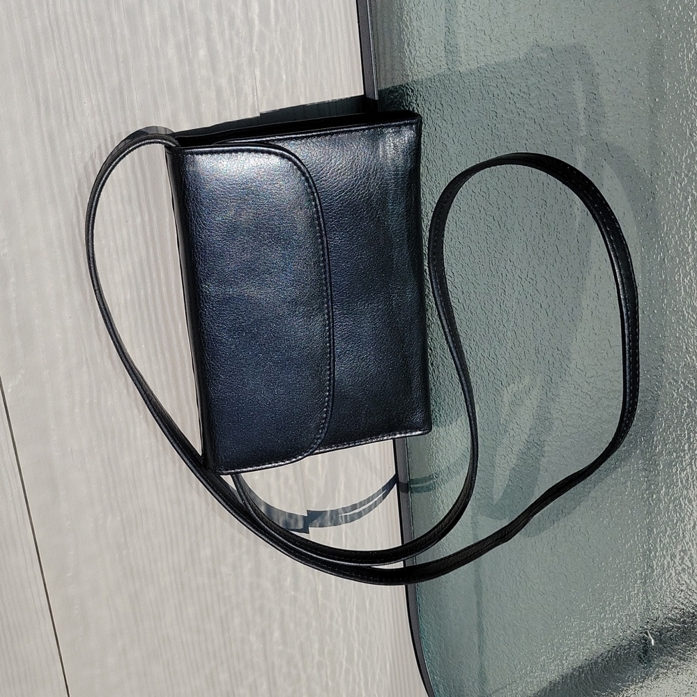Nordstrom Black Leather Crossbody/Clutch/Wallet Purse